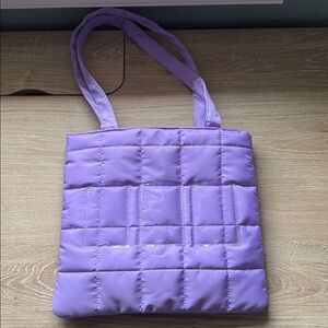 Purple Quilted Tote Bag